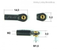 Ball Joint M2 / 1.6 mm , 2 pcs / #5005-01