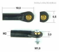 Ball Joint M2 / 1.6 mm , 2 pcs / #5005-10