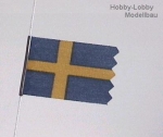 Flag Sweden , 1 pc 25 x 40 mm + 1 pc 15 x 30 mm , #1366