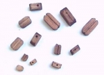 Block single 10.0 mm Wood dark (10 pcs) , #1001-20