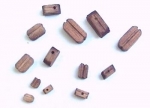 Block 1-fach 7,0 mm Holz dunkel (10 Stck) , #1001-17