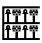 Decksaugen 2 x 2 mm , Platte 3 x 4 mm (10 Stck) / #7-405