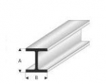 Super Styrene Profile H Beam 1.5 x 1.5 mm , 330 mm