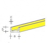 MS U-Profil  1,5 x 1,0 mm , 330 mm / #12-22