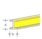 MS H-Profil  1,0 x 1,0 mm , 330 mm / #13-02