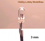 6 Volt / 50 mA , 3 mm Mini-Lamp clear
